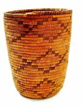 Antique Papago Cylindrical Woven Basket 8.75