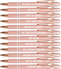 12 Pieces Rose Gold Inspirational Motivational Quotes Snarky Screen Touch Stylus picture