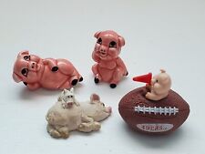 Lot Of 4 Mixed Pig Lot  Figurines Ceramic Resin Plastic FIGURINES picture