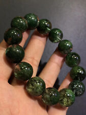 16mm Natural Clear Quartz Green Phantom Crystal Gemstone Round Beads Bracelet picture