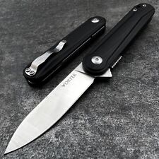 VORTEK CRICKET Small Slim Light Black D2 Blade Flipper EDC Folding Pocket Knife picture