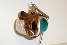 OLD WORLD CHRISTMAS - WHITE ENGLISH HORSE SADDLE - BLOWN GLASS ORNAMENT NEW picture