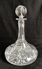 Lead Crystal Olympic Ship Decanter Block 24% Hand Cut Hand Blown Barware picture