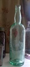 C.S & CO. 3-PIECE MOLD LADYLEG WHISKEY BOTTLE CRUDE ANTIQUE GREEN GLASS  picture