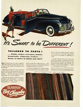 1941 Chrysler New Yorker Blue 4-door Sedan upholstery ideas Vintage Print Ad 2 picture