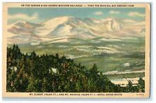 1938 Mt Elbert and Mt Massive Royal Gorge Route Posted Cancel Postcard picture