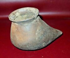 Primitive Hand Made Ecuadorian Latin American Type Unusual Clay Cooking Pot Bowl picture