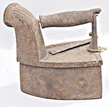 Vintage Charcoal Cast Iron Box Press: Sad Iron with Chimney/Funnel Collectible picture