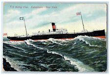 c1910 S/S Hellig Olav. Copenhagen-New York Denmark Posted Antique Postcard picture