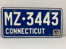 Connecticut 1976b License Plate MZ-3443 Collectible May 76 Tags picture