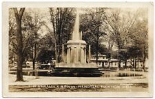 RPPC Charles E Brooks Memorial Fountain Marshall MI - Real Photo Postcard 5599 picture