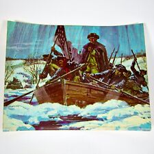 Vintage 1975 WASHINGTON CROSSING THE DELAWARE- Record on a Postcard- UNPUNCHED picture
