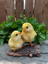 Two small Chicks 5 inches High Figurines Resin /Pond or Fountain Decor/Farm Barn picture