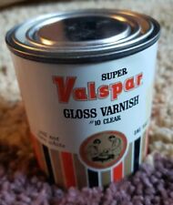 Vintage VALSPAR Clear gloss varnish #10 Clear New Old Stock One Half Pint Tin picture