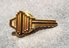 LMH PINBACK Pin SCHLAGE LOCK KEY Gold Goldtone Brass HOME DEPOT Employee 1
