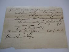 ANTIQUE MASSACHUSETTS DOCUMENT1796 18TH CENTURY CATHERINE LORD TO DANIEL SEWALL picture