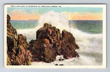 Portland ME-Maine, Rock and Surf Portland Harbor, Antique Vintage Postcard picture