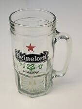 Heineken Big Glass Beer Mug Pressed Crystal Phoenicia Made in Israel VERY RARE picture