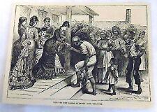 1878 magazine engraving ~ VISIT TO THE AFRICAN AMERICAN QUARTER - THE WELCOME picture
