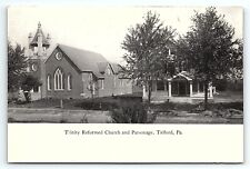 c1910 TELFORD PA TRINITY REFORMED CHURCH AND PARSONAGE EARLY POSTCARD P3904 picture