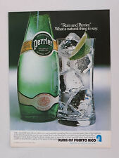 1982 Rums of Puerto Rico Perrier Water Drinks Lime Ice Vtg Magazine Print Ad picture