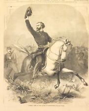 General Lyon at the Battle of Springfield 1861 nice vintage print picture