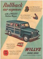1951 Willys Jeep Station Wagon Automobile Car Vintage Original Magazine Print Ad picture