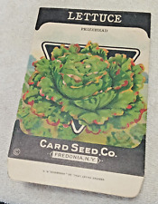 Antique c.1910 CARD SEED Co.  LETTUCE  Prize Head - SEED PACKET Lithograph Litho picture