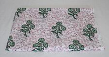 Indian Handmade Green Floral Red Printed Cotton Fabric Hand Block Fabric By Yard picture