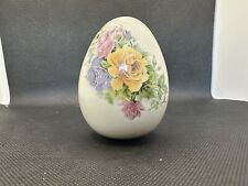Vintage ‘ The Egg Lady ’ Porcelain Easter Egg, Pastel Roses Excellent Condition picture