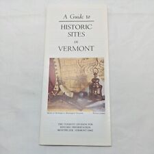 1980 A Guide To Historic Sites In Vermont Brochure picture