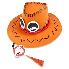 One Piece Portgas D. Ace Cowboy Hat With Beads Hat Anime Cosplay Cap. Luffy picture
