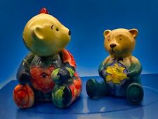 Vintage Two Porcelain Teddy Bears a la Moorcroft - Country Artists - Willow Hall picture