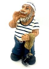 Gray Bearded Sailor with Rope & Anchor Resin Figurine picture