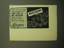 1958 London Records Ad - Mantovani the World's Favorite Love Songs picture
