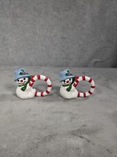 Set of 2 FITZ & FLOYD Snowman Napkin Rings picture