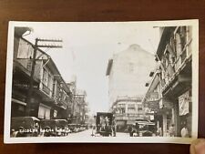 Vintage 1910’s RPPC Postcard Escolta Busy Street Scene Manila Philippines. picture