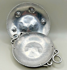 Vintage Pre-WWII Buenilum Hand Wrought Aluminum Decorative Shallow Bowls 2pc Set picture