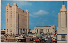 Texas Pacific Station  & Post Office Plaza Fort Worth Texas Vintage Postcard B6 picture