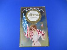 DECORATION DAY POSTCARD BEAUTIFUL WOMAN AMERICAN FLAG GOLD EAGLE STAR UNUSED  picture