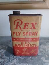 Vintage Rex Fly/Insect Spray-Advertising Can Tin Insect Spray (EMPTY- DAMAGED) picture