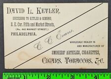 Vintage 1890's David Ketler Cigar Tobacco Business Card picture