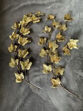 Vintage Home Interiors Brass Leaves Branch Wall Art HOMCO Set Of 4 picture