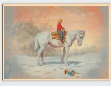 Postcard Scene of a little girl on her much loved horse By Hildred Goodwine picture