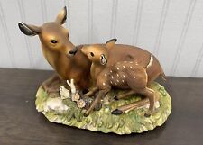 1979 Vtg Homco Mother Doe Deer and Baby Fawn   Porcelain Figurine picture
