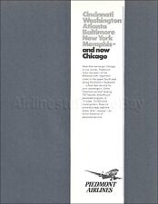 1970 PIEDMONT Airlines BOEING 737-200 ad airways advert AND NOW CHICAGO picture