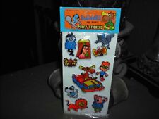VINTAGE BULLWINKLE & ROCKY RARE MR. PEABODY SHERMAN PUFFY STICKERS NEW MOC 1980 picture