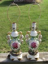 NICE Pair of MCM 1940s ULRICH Victorian Design ART DECO French CERAMIC Urn LAMPS picture