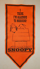 Rare Vintage  Peanuts Snoopy  ORANGE Felt Banner Pennant Flag 1968 (CW12) picture