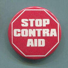 1980s Sandanista Stop Funding of Contras Terrorists Nicaragua Protest Cause Pin picture